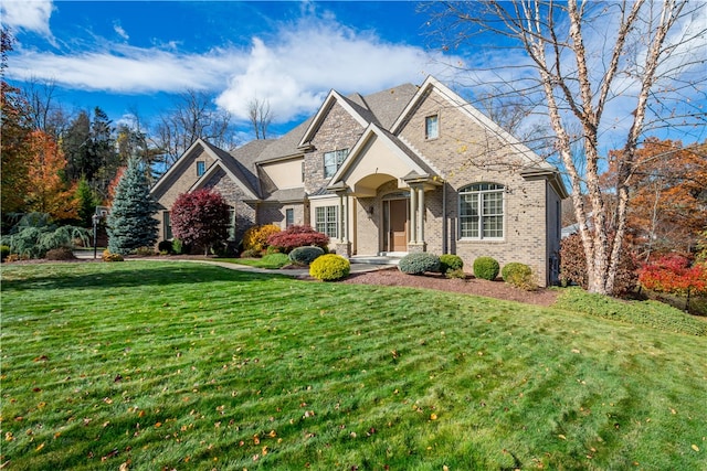 view of property with a front lawn