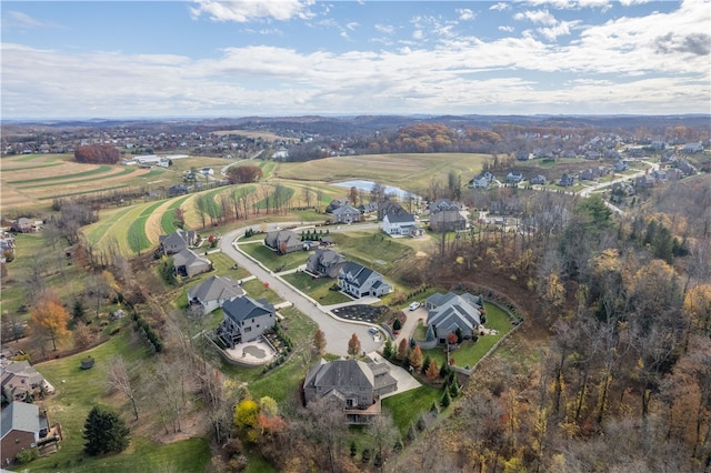 bird's eye view with a rural view