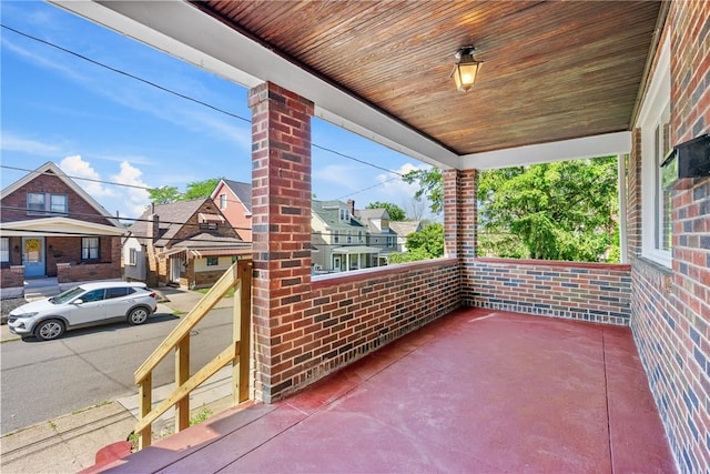 view of patio featuring covered porch