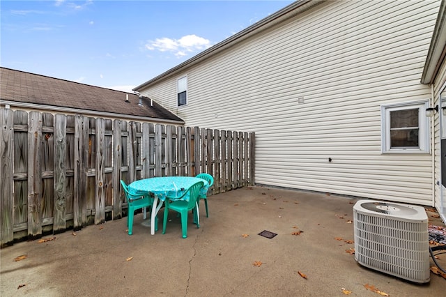 view of patio / terrace with central air condition unit