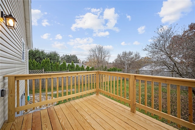 deck featuring a yard