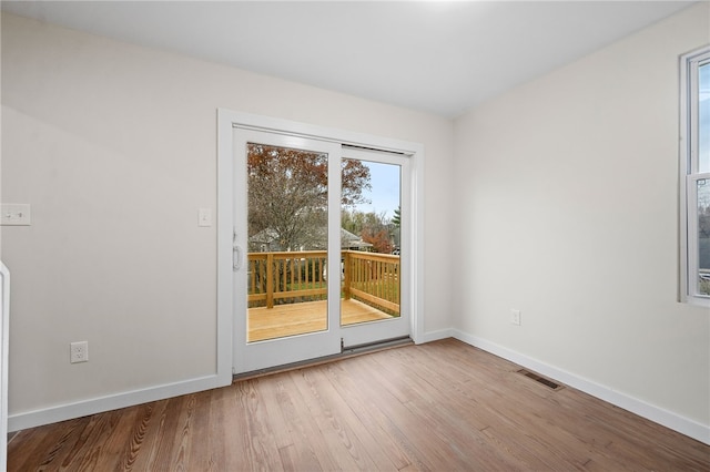 empty room featuring light hardwood / wood-style flooring