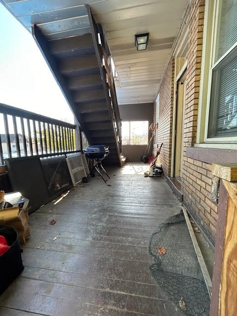 view of patio featuring a grill