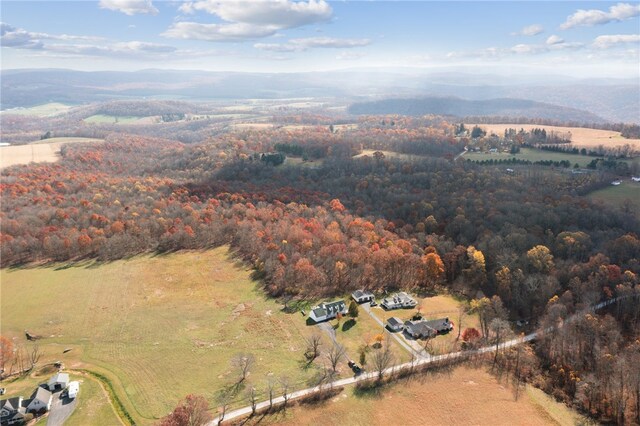 birds eye view of property with a rural view