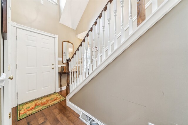 entrance foyer with wood-type flooring