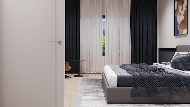 bedroom featuring hardwood / wood-style flooring