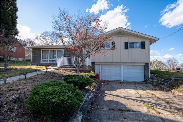 split level home with a garage