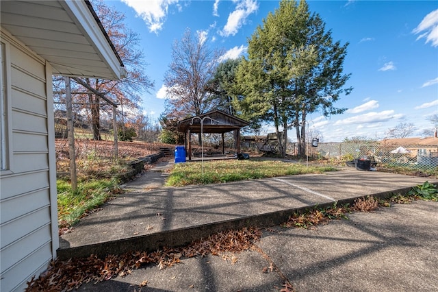 view of yard with a gazebo