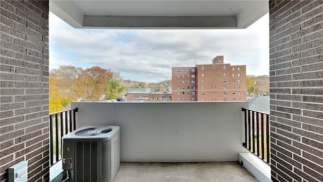 balcony featuring cooling unit