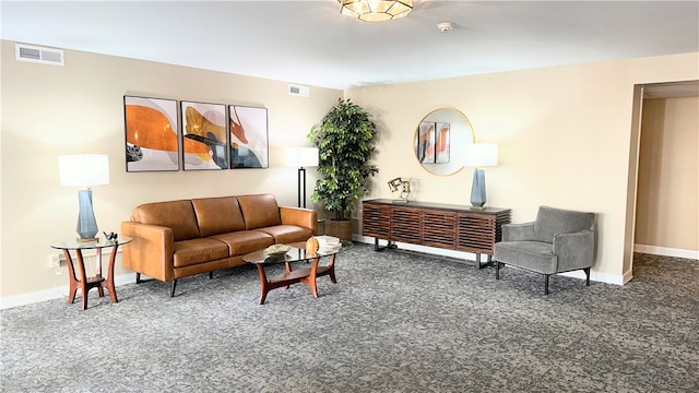 living room featuring carpet flooring