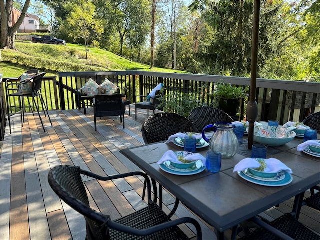 deck featuring outdoor lounge area