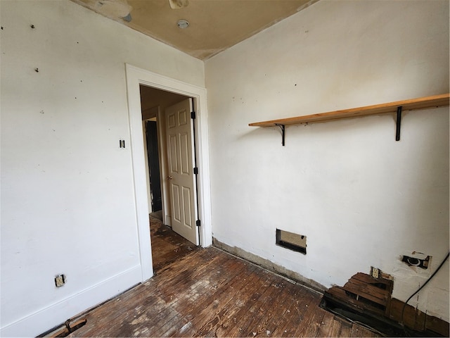 spare room featuring dark hardwood / wood-style floors