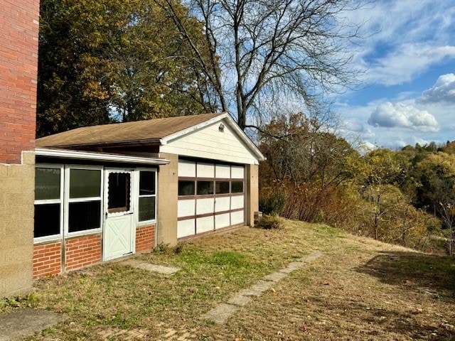 view of garage