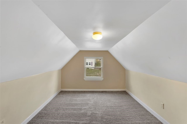 bonus room with carpet and lofted ceiling