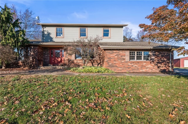 front of property featuring a front lawn