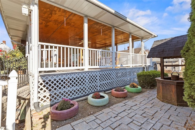 view of patio with covered porch