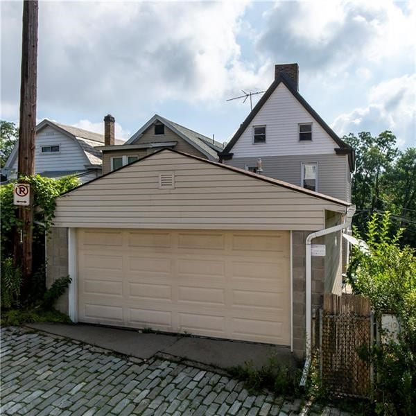 view of garage