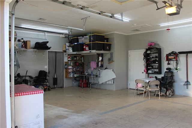 garage featuring a garage door opener