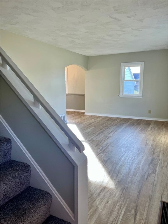 interior space with light hardwood / wood-style floors