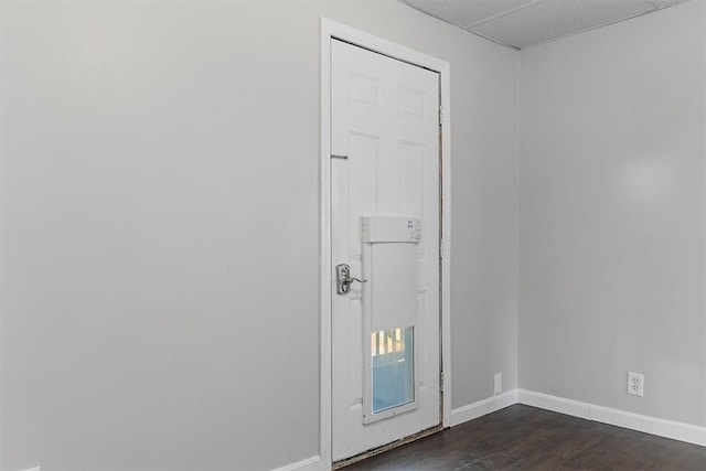 doorway featuring dark hardwood / wood-style flooring