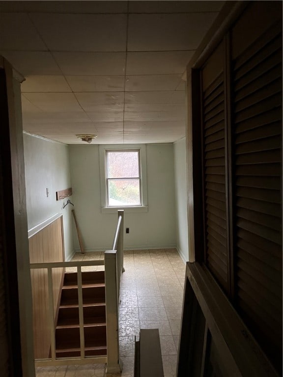 interior space featuring a paneled ceiling