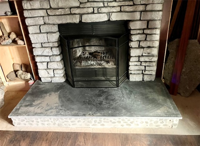 details with wood-type flooring