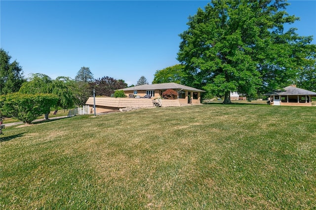 view of yard with a gazebo