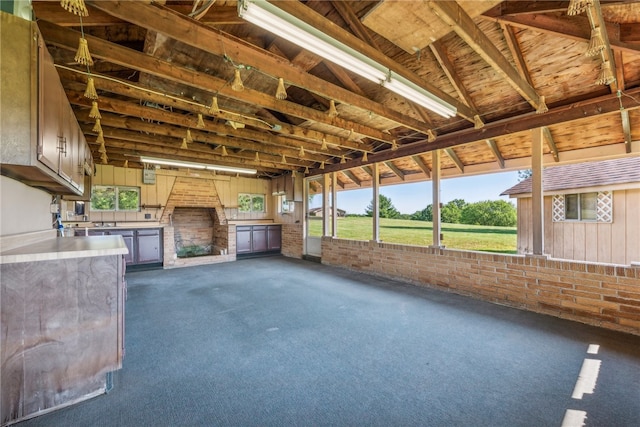 interior space with lofted ceiling