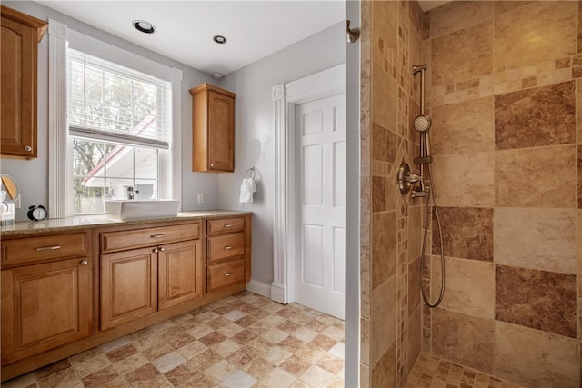 kitchen with light stone counters