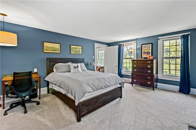 bedroom with carpet floors