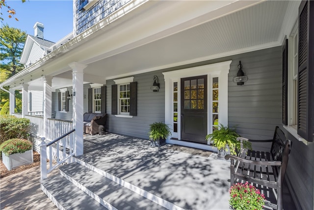 exterior space featuring covered porch