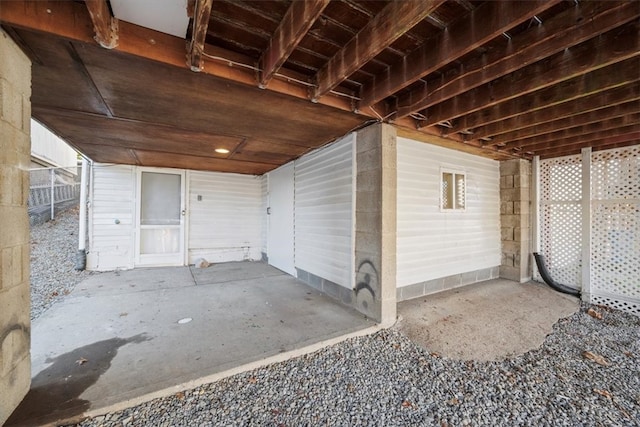 exterior space with a carport