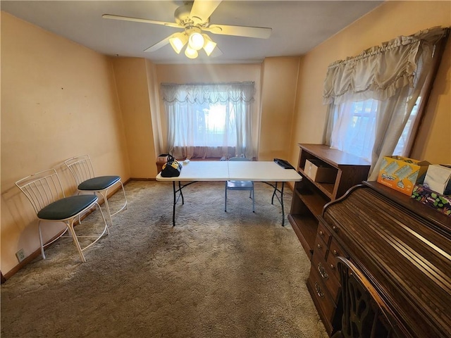 8298 Ohio River Blvd, Emsworth, PA 15202 - carpeted home office with a ceiling fan
