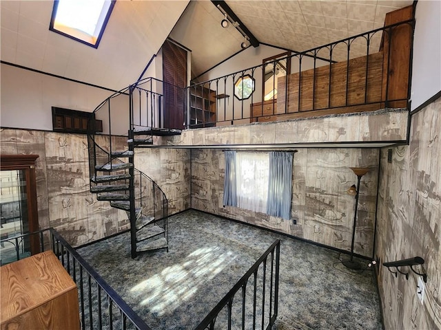 8298 Ohio River Blvd, Emsworth, PA 15202 - stairway featuring vaulted ceiling