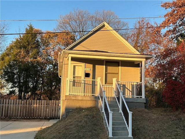 bungalow-style house with a porch