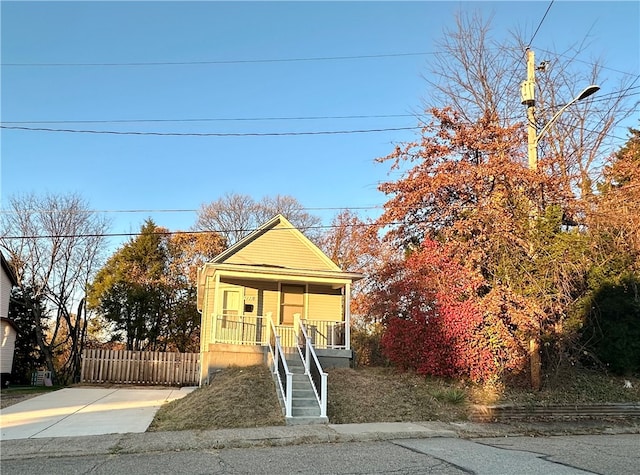 bungalow-style home with a porch