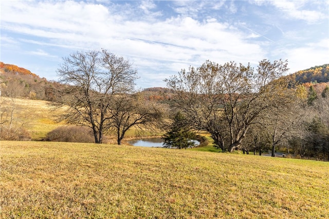 view of yard featuring a water view