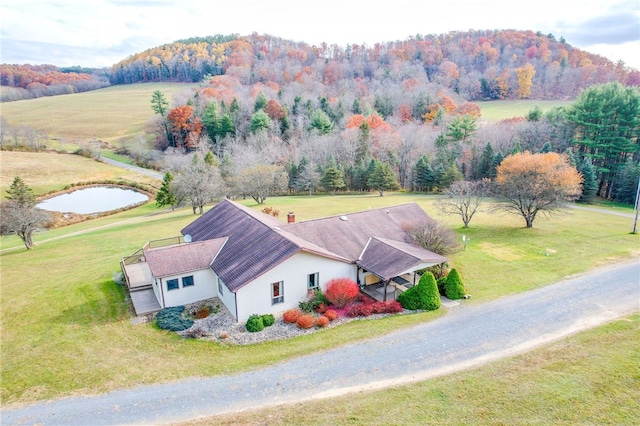 drone / aerial view featuring a rural view