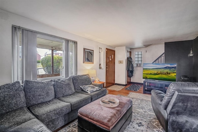 living room featuring wood-type flooring