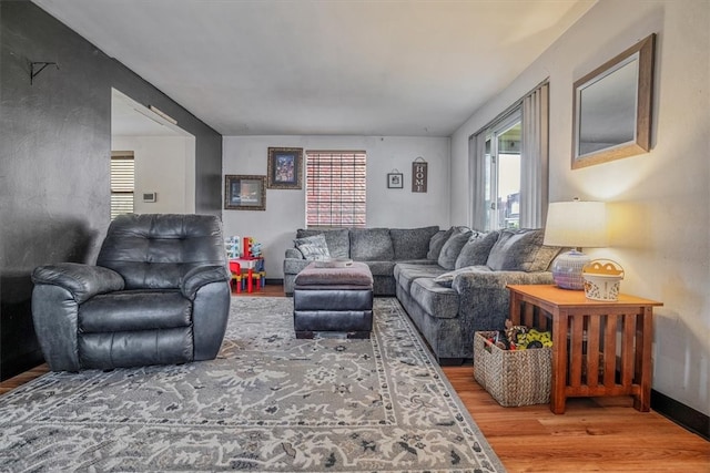 living room featuring hardwood / wood-style floors