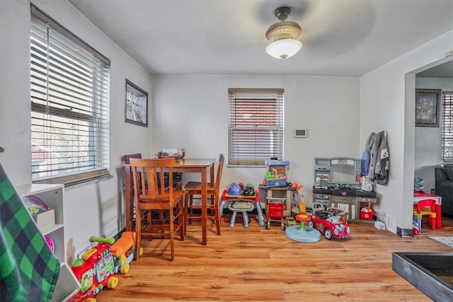 playroom featuring wood-type flooring