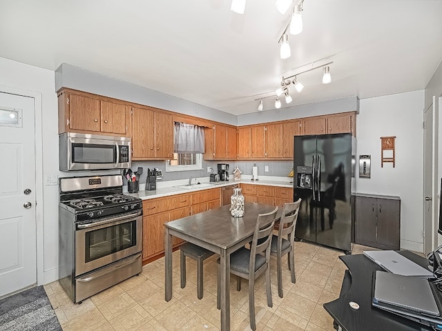 kitchen with stainless steel appliances and sink