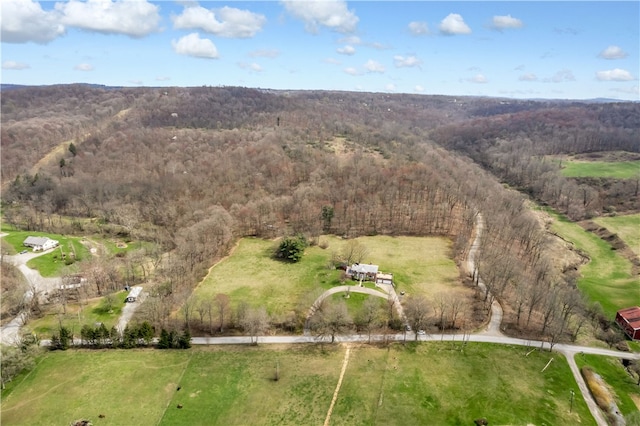 bird's eye view featuring a rural view