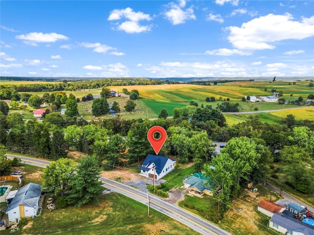 aerial view with a rural view