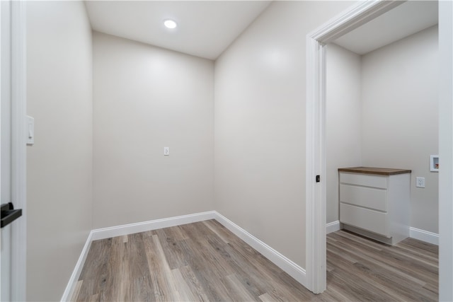 interior space with light hardwood / wood-style flooring