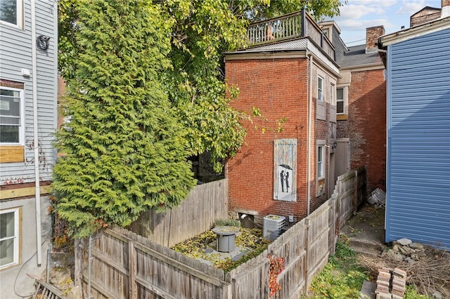 view of home's exterior featuring central air condition unit