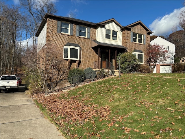 view of front of property with a front yard