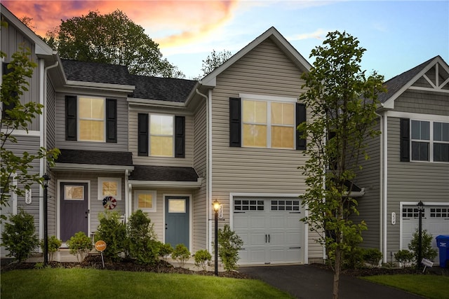 view of front of house with a garage