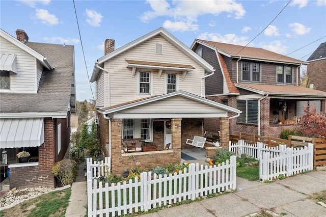 view of front of property with a porch