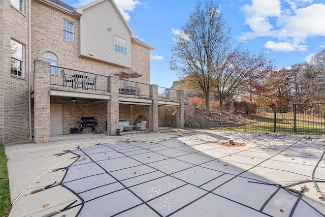 exterior space with a patio and grilling area